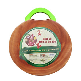 Thớt Chặt Gỗ Xà Cừ Dày 3.5 cm Hình Tròn, Gỗ Nguyên Khối – Đồ Gỗ Nhà Bếp Thương Hiệu Trường Sơn