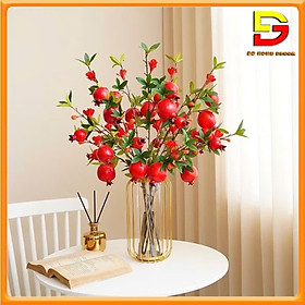 Mua Bình Lựu Đỏ Thuỷ Tinh Khung Sắt Lọ Hoa Giả Decor Nhà Cửa Trang Trí Tết Đón Tài Lộc May Mắn DG-215