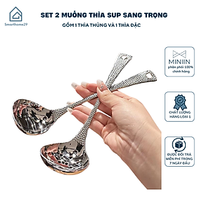 Mua SET 2 Muôi Múc Canh Muôi Thủng Thìa Muỗng Súp INOX Siêu Đẹp Cao Cấp Decor Bàn Ăn - HÀNG CHÍNH HÃNG MINIIN