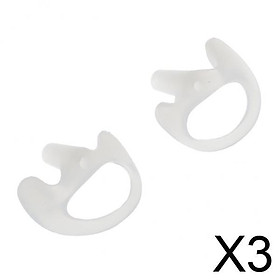 3x1 Pair Replacement Medium Silicone Earbud for Two-Way Radio Audio White