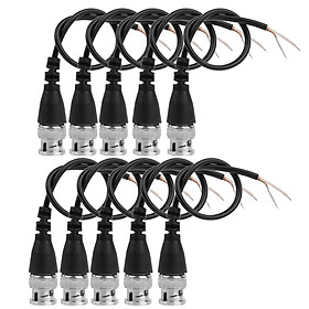 10PCS 20CM BNC MALE PLUG CABLE DC POWER PIGTAIL WIRE for BNC MONITOR CCTV