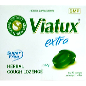 Kẹo ngậm Viatux Extra Vietnat không đường giảm ho khàn tiếng - 20 viên/ hộp
