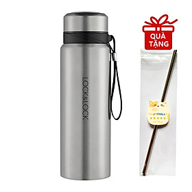 Bình Giữ Nhiệt 800ml Lock&Lock Vacuum Bottle LHC6180 - Hàng Chính Hãng, Bằng Thép Không Gỉ, Có Lưới Lọc Trà Bằng Inox, Mức Giữ Nhiệt Vượt Trội Tặng Kèm Ống Hút Inox