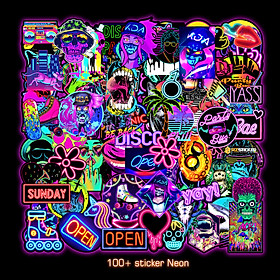 Miếng Dán Sticker Chống Nước | Set 50 Hình Chủ Đề Neon