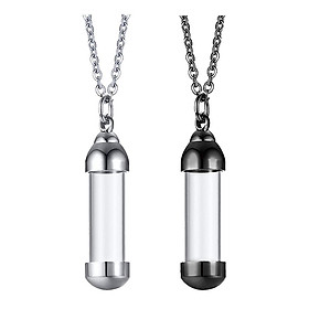 2pcs Charms Bottle Urn Pendant Necklace for  Hair Cremation Casket