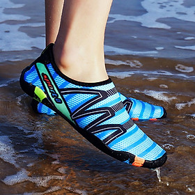 Giày nước Thể thao Khô nhanh để bơi Lặn Lướt sóng, đi bộ, tập Yoga cho nam nữ-Màu xanh dương-Size Size 37