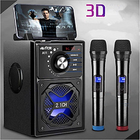 Bộ dàn karaoke chuyên nghiệp 2 micro 3D siêu trầm 4.2 Bluetooth - Home and Garden