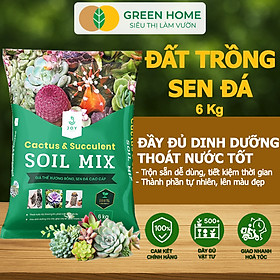 Đất Trồng Sen Đá Greenhome, Soil Mix, Bao 6kg, Trộn Sẵn, 85% Đá Khoáng, Phát Rễ Nhanh, Lên Màu Nhanh, Thoát Nước Tốt - 1 BAO ĐẤT SEN ĐÁ 6KG