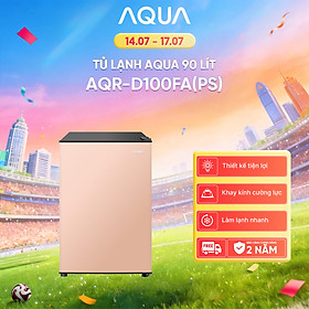 [SẢN PHẨM MỚI 2025] Tủ lạnh mini Aqua 90 lít AQR-D100FA(PS) - Màu hồng nhạt - Freeship toàn quốc - Có hỗ trợ đổi qua be - Hàng chính hãng
