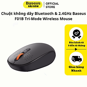 Chuột không dây Bluetooth & 2.4GHz Baseus F01B Tri-Mode Wireless Mouse (1600dpi, 3 in 1 Wireless Mode 2.4GHz/ Bluetooth 5.0/ BT3.0)- Hàng chính hãng