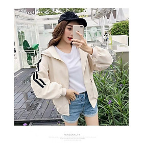 Áo khoác nữ Áo khoát nữ gió dù 2 lớp chống nắng phối 2 sọc rất hot phối đẹp-M023