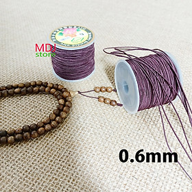 Dây thun co giãn MDJ xâu vòng gỗ chuỗi 108 hạt cuộn 25 m cỡ dây 0,6mm