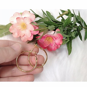 Bông tai tròn dát vàng 18k cao cấp