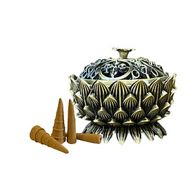 Mua LƯ XÔNG TRẦM SEN Nhỏ_Bằng Đồng_Tặng Kèm Nụ Trầm Viên_Giao màu ngẫu nhiên.
