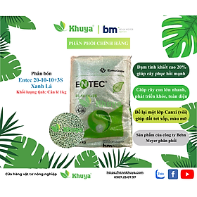 1kg cân lẻ Phân bón BM NPK 20-10-10+3S nhập khẩu Đức màu Xanh Lá