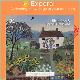 Sách - National Trust, Jo Grundy Birthday Perpetual Midi Calendar 2024 by  (UK edition, paperback)