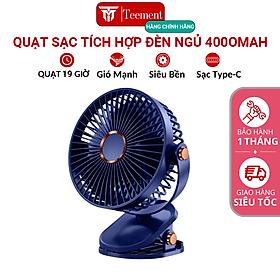 Mua Quạt Mini Để Bàn   Quạt Tích Điện Tích Hợp Đèn Ngủ  Quạt Kẹp Bàn Besti- Quạt Cầm Tay 3 Tốc Độ  Điều Chỉnh Hướng Gió 360 Độ  Không Gây Ồn  Pin Sạc Dung Lượng Cao - Hàng Chính Hãng