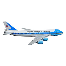 Mô Hình Máy Bay Trưng Bày Boeing 747 Air Force One Everfly Trắng Xanh Nhạt