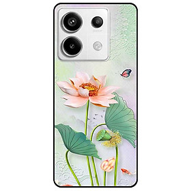 Ốp lưng cho Realme 9i - Realme 10 - C11 2021 - C65 4G - C67 - C20 - Poco X6 5G - Tranh Sen Trắng - Hàng Chính Hãng