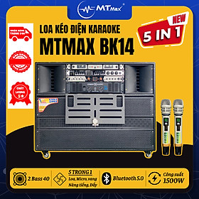 Mua Loa Kéo Điện MTMAX BK14 Cao Cấp 5 Trong 1 – Tích Hợp Micro  Vang Cơ  Nâng Tiếng  Cục Đẩy Công Suất 1500W - Âm Thanh Mạnh Mẽ  Âm Bass Siêu Trầm  Bảo Hành 12 Tháng  Hàng Chính Hãng