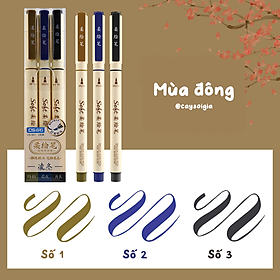 Hình ảnh S55 - Bút viết calligraphy Soft Brush Sign Pen thư pháp hiện đại trang trí sổ bullet journal, tiêu đề, tựa bài - Mùa đông