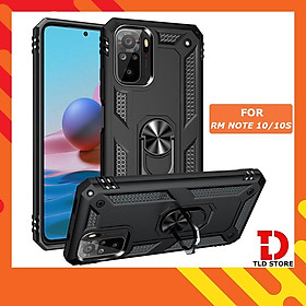 Ốp lưng cho Xiaomi Redmi Note 10 10S chống sốc 2 lớp kèm nhẫn iring làm giá đỡ