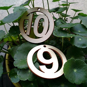 1-10 Number Wooden Craft Shapes Craft Supplies Cutout Tags With Strings DIY