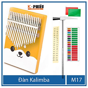 Đàn kalimba 17 phím MYRON-M17 cho bạn mới tập chơi tặng búa chỉnh âm , giấy dán màu, giấy dán nốt , 25 bài tab kalimba, 1 sách hướng dẫn chơi đàn kalimba