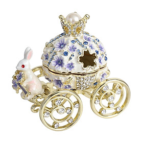 Decorative Bunny Flower Pumpkin Carriage Trinket Jewelry Box for Grils Women