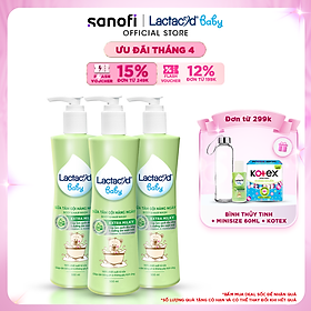 Bộ 3 chai Sữa Tắm Gội Trẻ Em Lactacyd Baby Extra Milky Làm Sạch Dịu Nhẹ và Dưỡng Ẩm Vượt Trội 500ml/chai