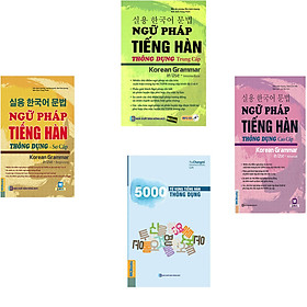 Thư viện tiếng hàn - 4 cuốn: Sách Ngữ pháp tiếng hàn thông dụng (sơ cấp + trung cấp + cao cấp) + 5000 Từ Vựng Tiếng Hàn Thông Dụng ( tặng Những từ dễ nhầm lẫn trong tiếng Hàn 95k)