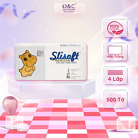 Giấy ăn Slisoft Trắng tự nhiên đa năng,khăn giấy rút thân thiện môi trường không chất tẩy trắng an toàn cho cả gia đình - Hà Mã Xám