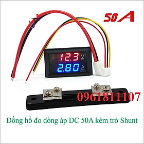 Mua Đồng hồ đo áp và dòng 100VDC - 50A + thanh trở shunt
