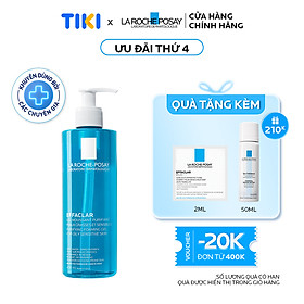 Gel rửa mặt tạo bọt làm sạch & giảm nhờn cho da dầu nhạy cảm La Roche-Posay Effaclar Purifying Foaming Gel (400ml)