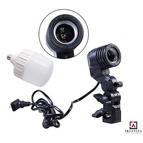Combo Đui Đèn Đơn E27 + Bóng Đèn LED siêu sáng 50W