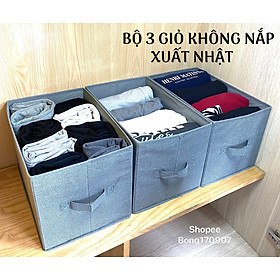 Combo 3 hộp đựng đồ cao cấp Việt Nam phong cách Nhật (38x25xH25cm) Storage Box
