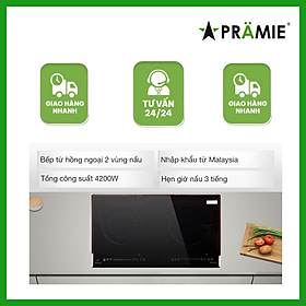 Mua Bếp từ hồng ngoại đôi Pramie PRMY-2105_1 từ  1 hồng ngoại_Hàng nhập khẩu Malaysia