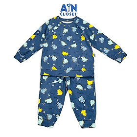 Bộ quần áo dài bé trai họa tiết Khùng Long Crazy xanh thun cotton - AICDBG8DZTBQ - AIN Closet