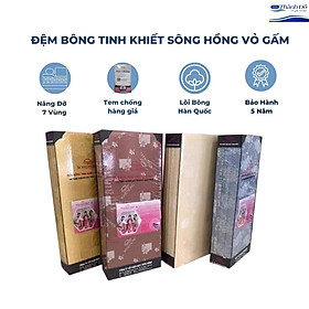 Đệm bông tinh khiết sông hồng 3 mảnh vải gấm