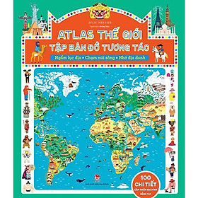 Sách - Atlas thế giới – Tập bản đồ tương tác - Ngắm lục địa – Chạm núi sông - Kim Đồng