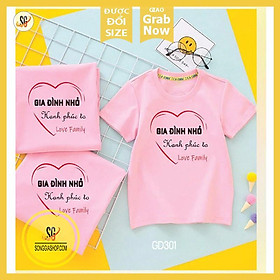 Áo gia đình nhỏ hạnh phúc to màu hồng nhạt - ĐỦ SIZE SGSHOP