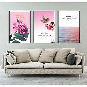 Tranh canvas hoa và Biển -Tranh Nghệ Thuật Trang Trí
