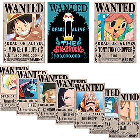 Mua Bộ Poster Dán Tường Truy Nã Băng Mũ Rơm One Piece