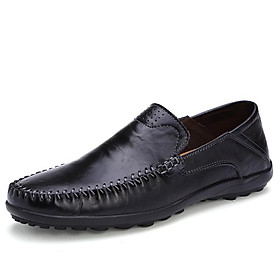 LCRTZKG Men's Casual Shoes Luxury Thương hiệu da nam Loafers Moccasins Breathable Anti-Slip Black Driving Shoes Cộng với kích thước 39-44 Men