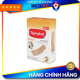 Băng cá nhân màu da Tigerplast sheer hộp 100 chiếc