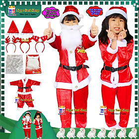 BỘ ĐỒ ÔNG GIÀ NOEL CHẤT VẢI NHUNG SIÊU MỊN CHO BÉ TỪ 1