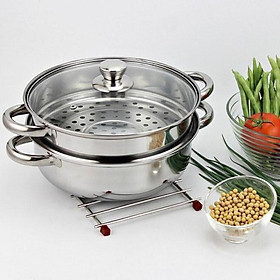 Mua Nồi Hấp Inox 2 Tầng Hotpot 28cm