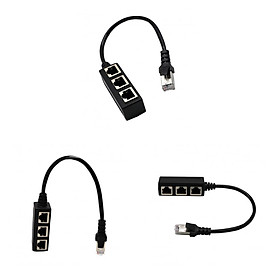 3Pcs RJ45 1 Male to 3 X Female Port LAN Ethernet Network Splitter Cable