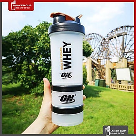 Bình lắc tập gym thể thao Shake bottle ON Gold Standard 3 ngăn