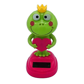 Solar Powered Dancing Green Frog Animated Bobble Dancer Toy Table Car Decor